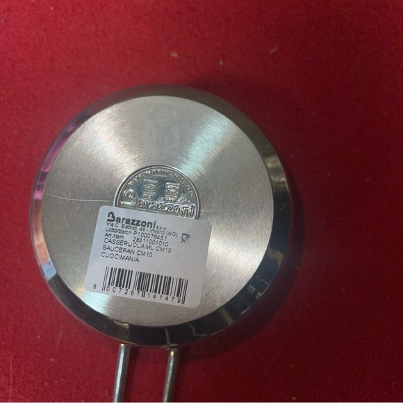 BARAZZONI S.P.A. Steinless Steel Saucepan 10 Cm Diameter MADE IN ITALY NWT - Picture 14 of 16